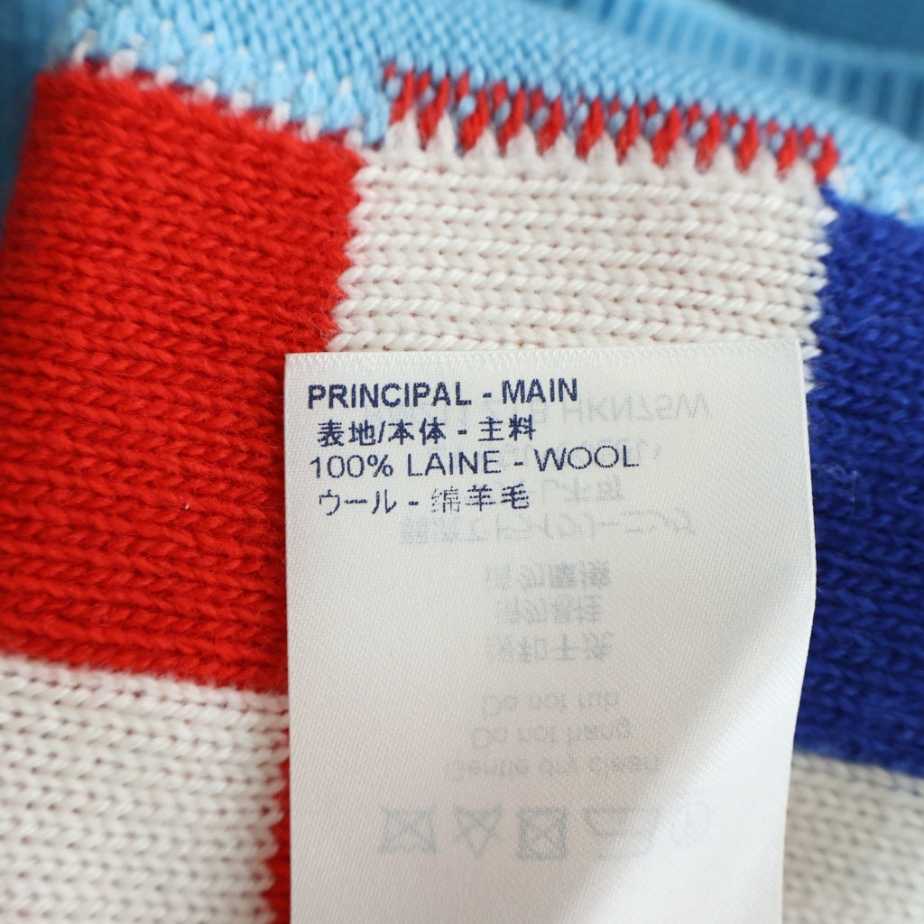 LOUIS VUITTON(ルイヴィトン) 21SS ジャイアントダミエ ウールクルーネックニット ライトブルー×マルチカラー #M RM211 ZTB HKN75W