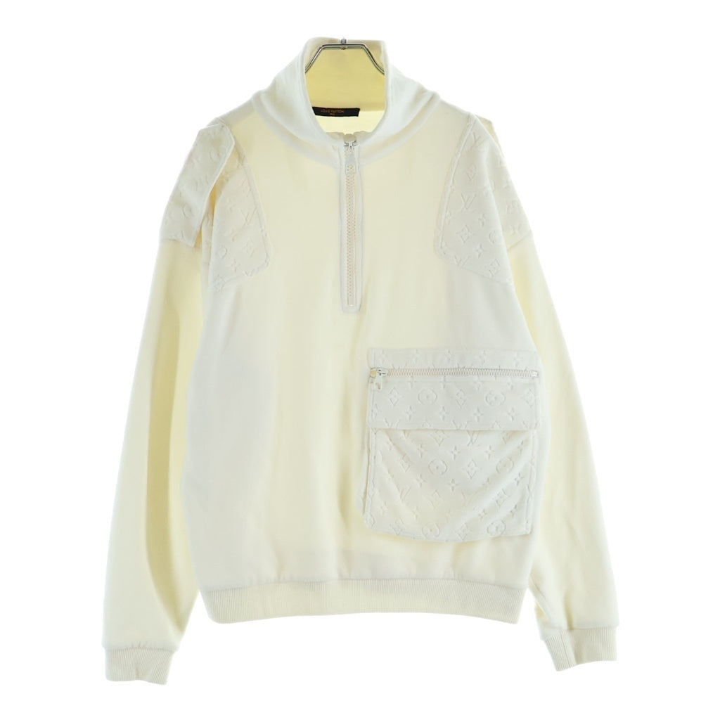 LOUIS VUITTON(ルイヴィトン) 19SS ベロア マルチポケット ハーフジップブルゾン ハーフジップスウェット アイボリー #XS RM191 JZA HGY82W