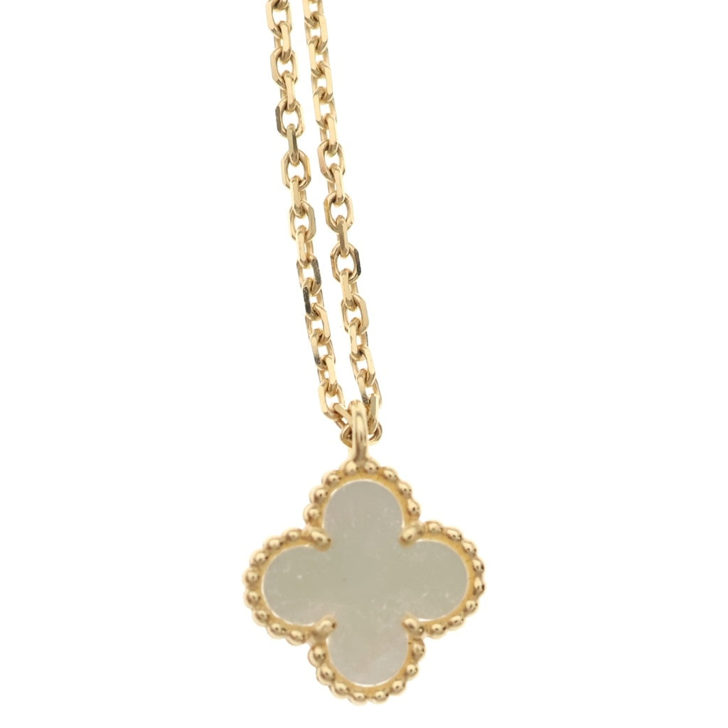 Van Cleef & Arpels(ヴァンクリーフアンドアーペル) スウィートアルハンブラ マザーオブパール ネックレス チェーン Au750YG イエローゴールド/ホワイト VCARF69100 レディース