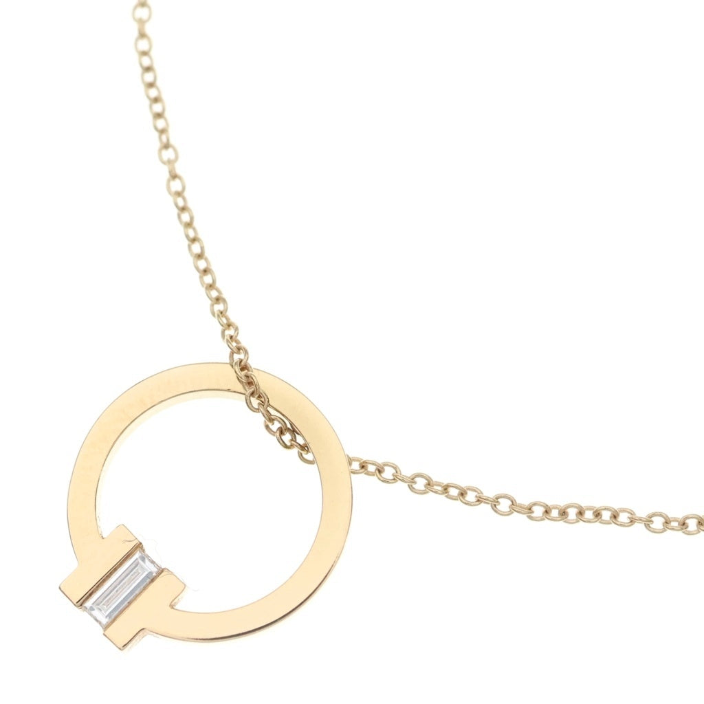 TIFFANY & Co.(ティファニー) Tスクエア ダイヤモンド ネックレス チェーン ペンダント Au750YG イエローゴールド レディース