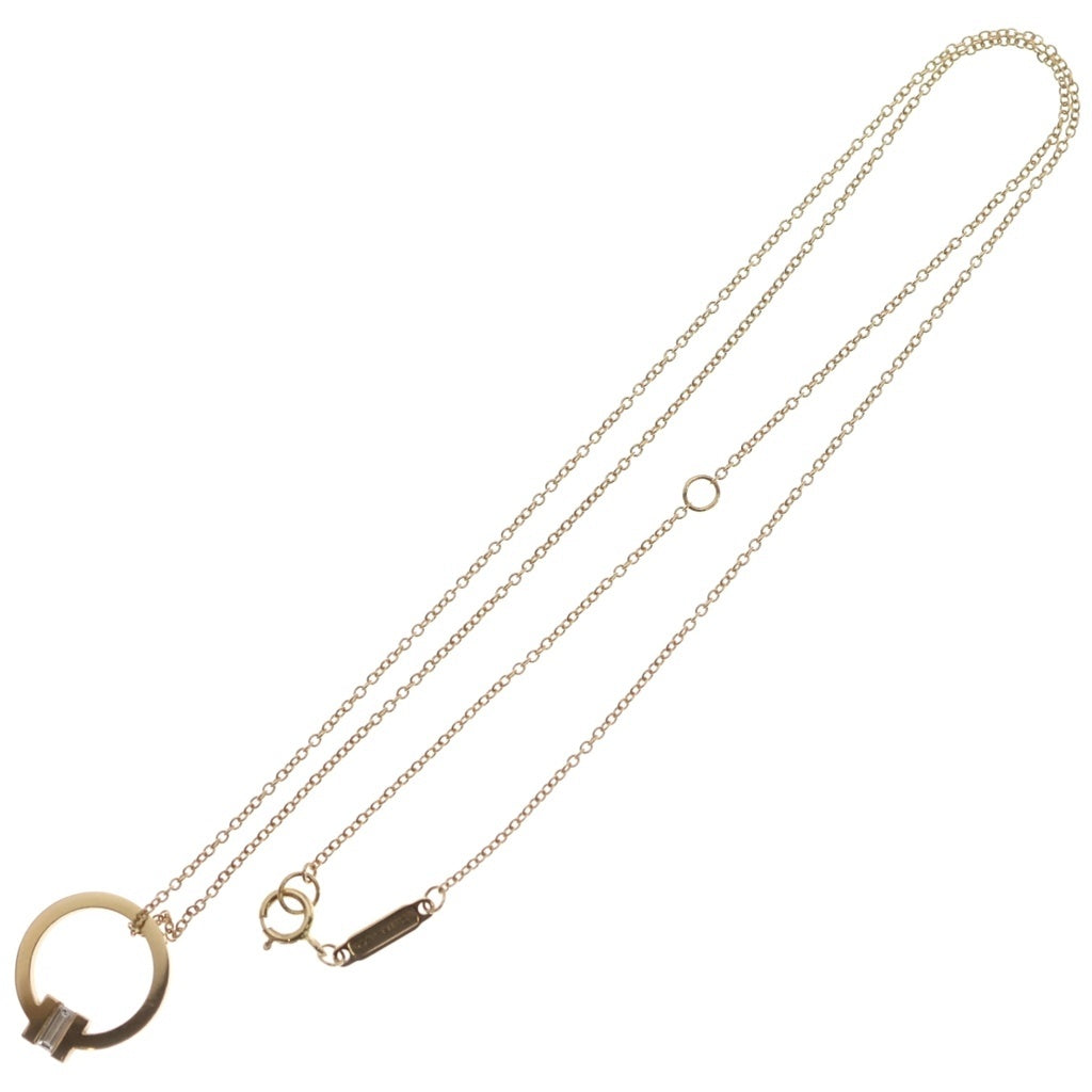 TIFFANY & Co.(ティファニー) Tスクエア ダイヤモンド ネックレス チェーン ペンダント Au750YG イエローゴールド レディース