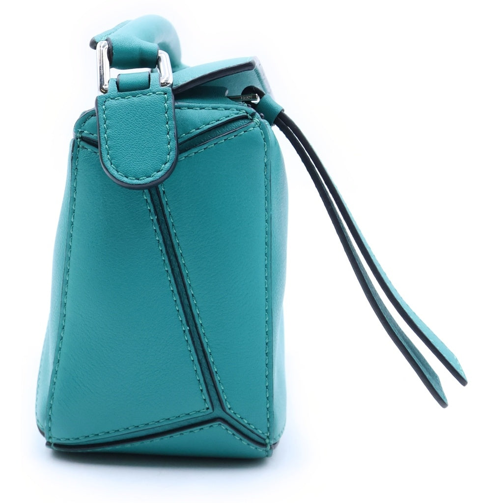 LOEWE(ロエベ) パズルバッグ ミニ グリーン レザー ショルダーバッグ レディース