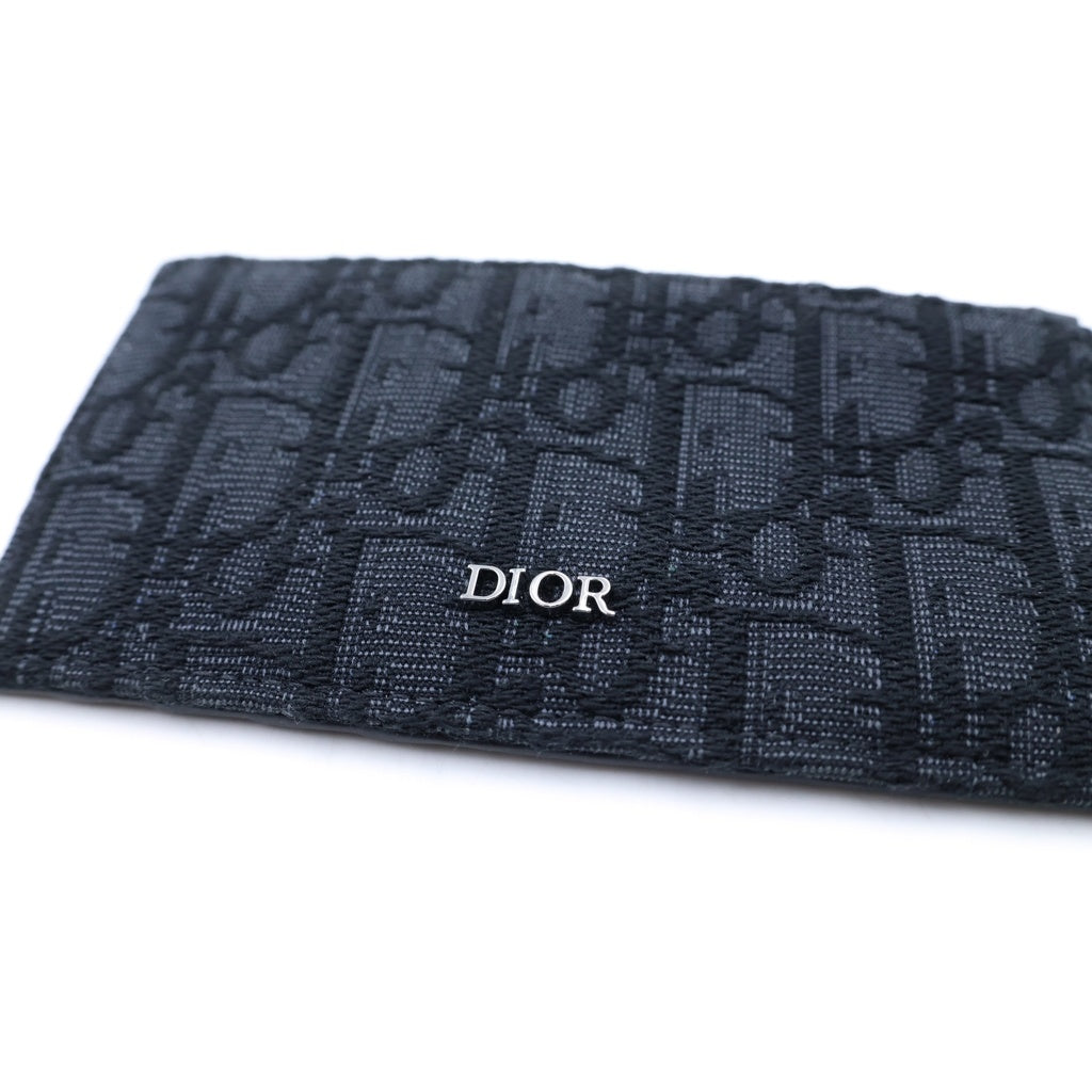 DIOR(ディオール) オブリーク ジップカードホルダー フラグメントケース コインケース ブラック キャンバス×レザー 2ESBC318YSE H03E レディース