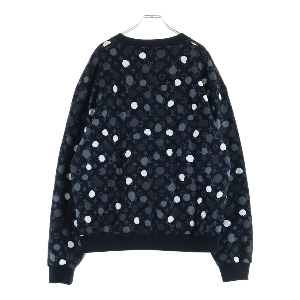LOUIS VUITTON(ルイヴィトン) ×草間彌生 ドットモノグラムスウェットシャツ クルーネックトレーナー ブラック #XL HOY26W