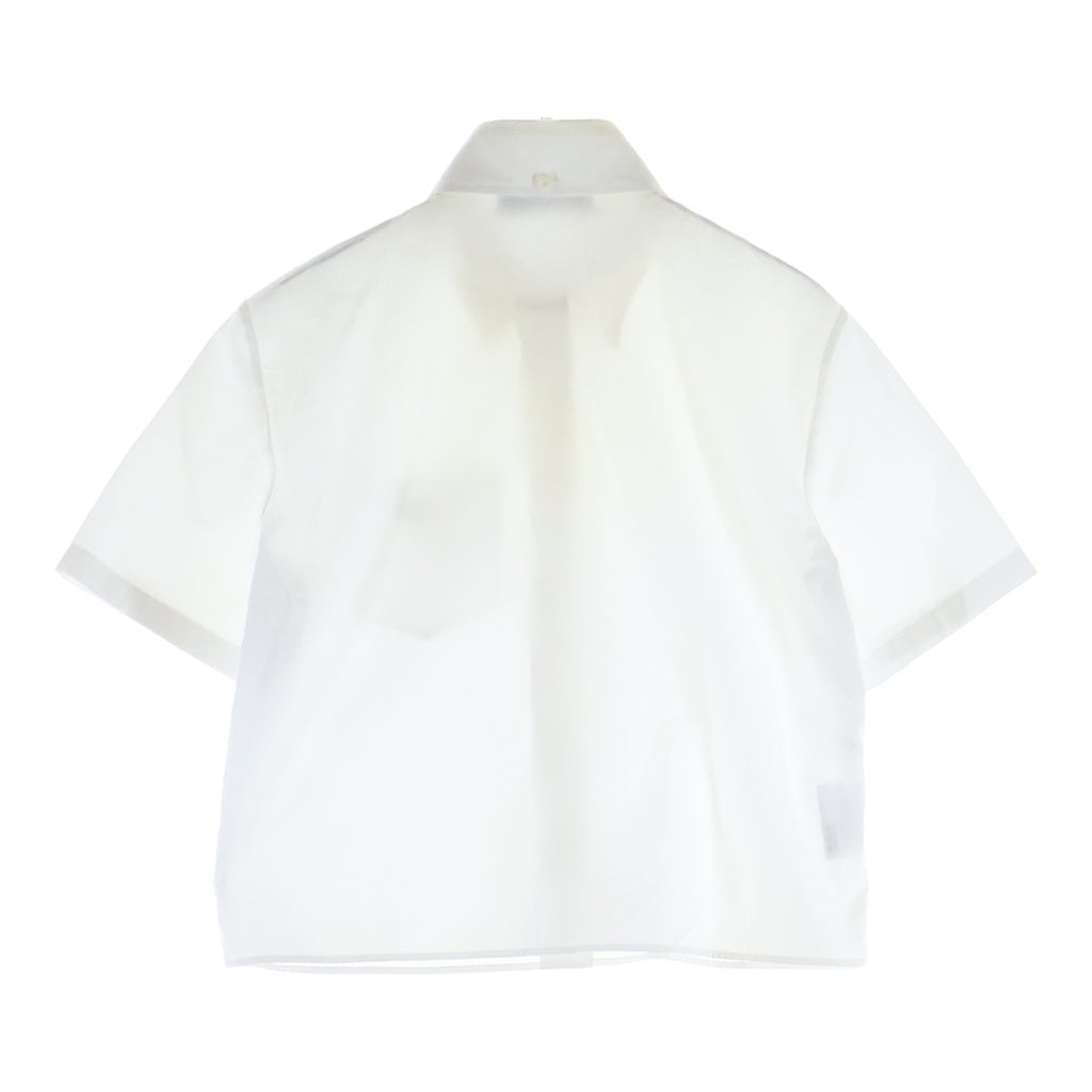 PRADA(プラダ) トライアングルロゴ 半袖ポプリンシャツ ホワイト #38 P419G レディース