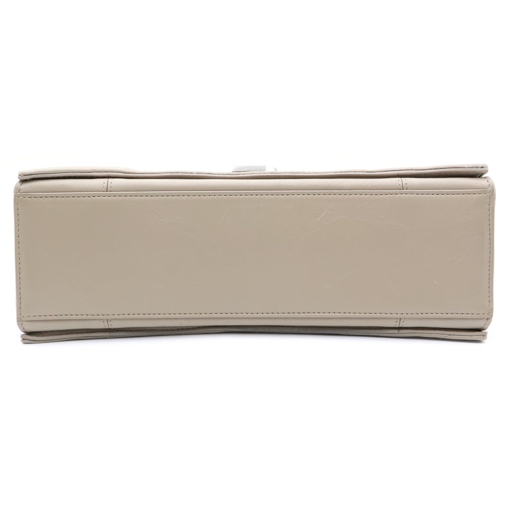 BALENCIAGA(バレンシアガ) クラッシュ チェーンショルダーバッグ ベージュ レザー シルバー金具 716393 210J0 レディース