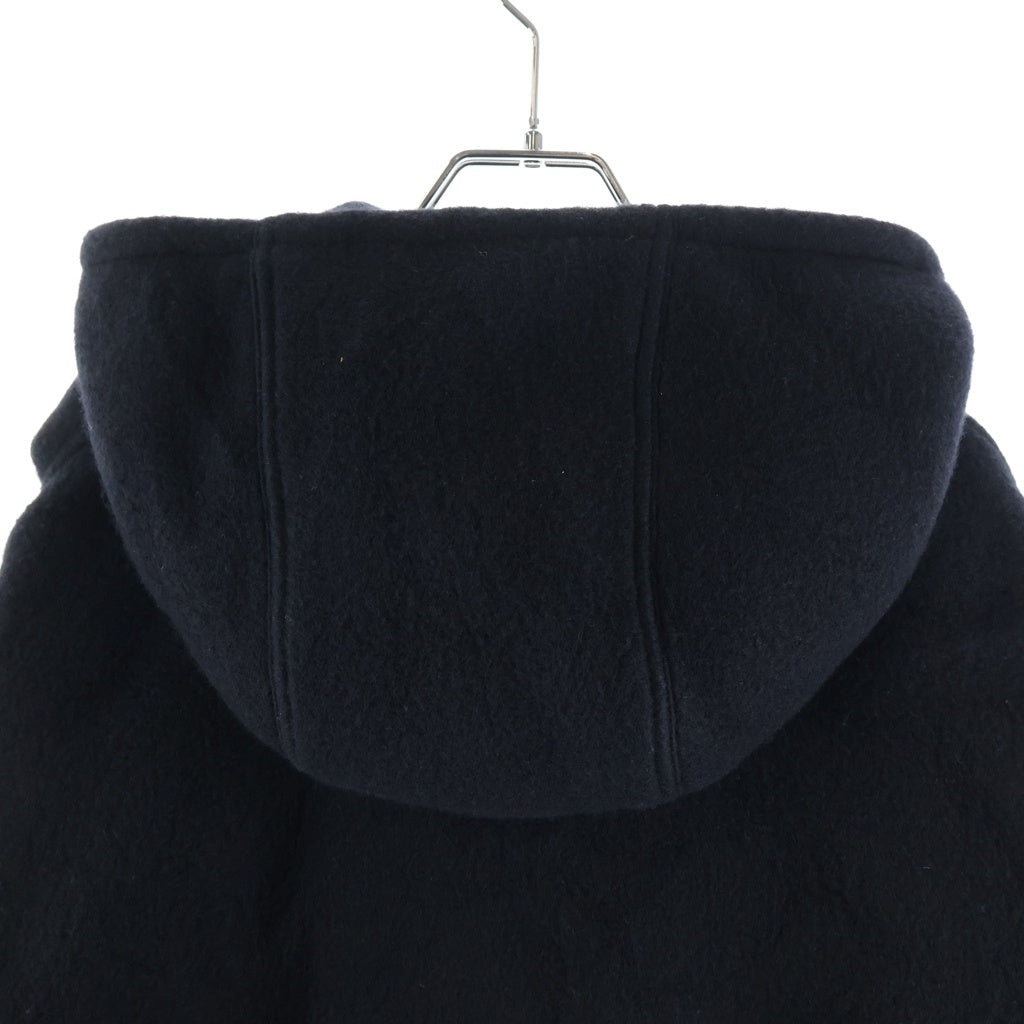 HERMES(エルメス) 23AW ウールカシミヤ レザートリム ジップアップパーカー フーディー ブラック #L
