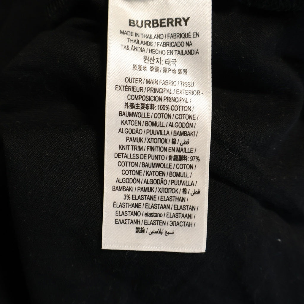 BURBERRY(バーバリー) ロゴプリント 半袖カットソー Tシャツ ブラック コットン レディース