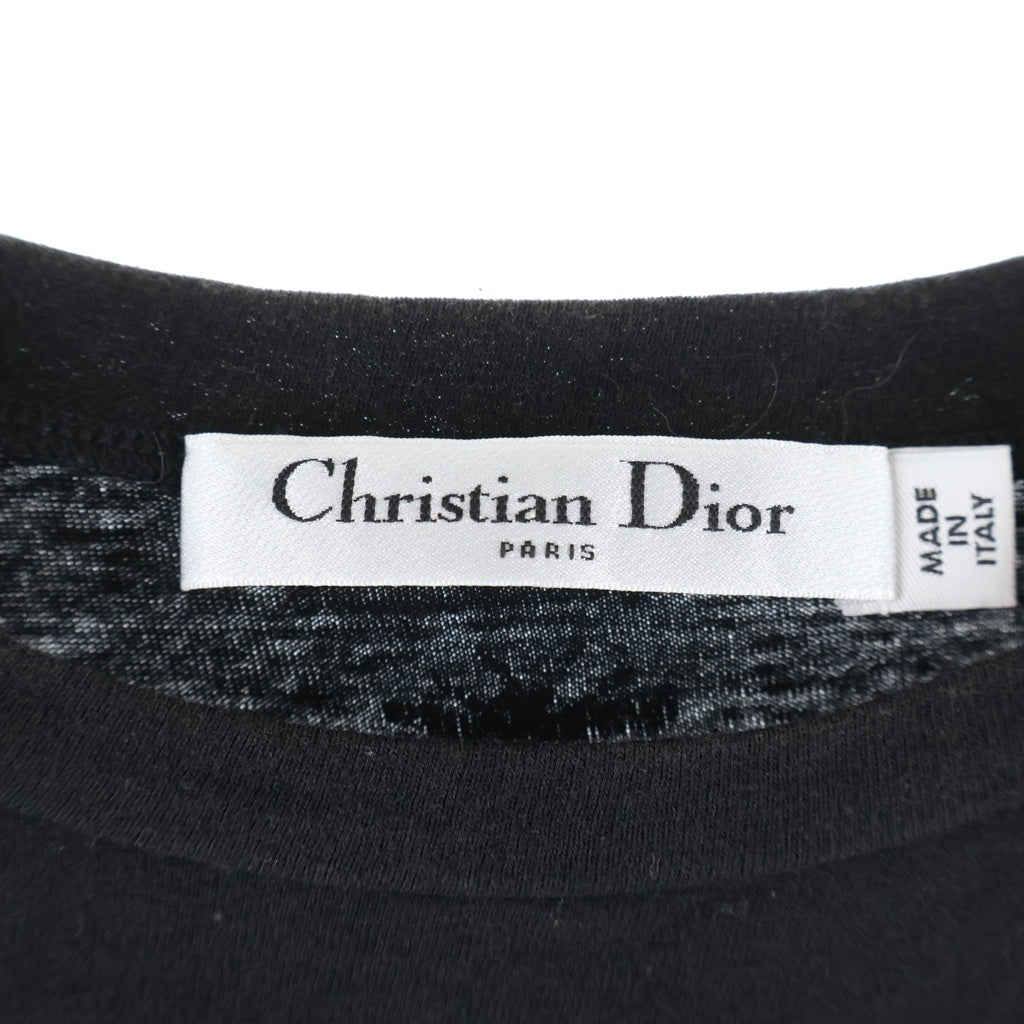 Christian Dior(クリスチャンディオール) J'ADORE DIOR8 ロゴ 半袖カットソー Tシャツ ブラック コットン レディース