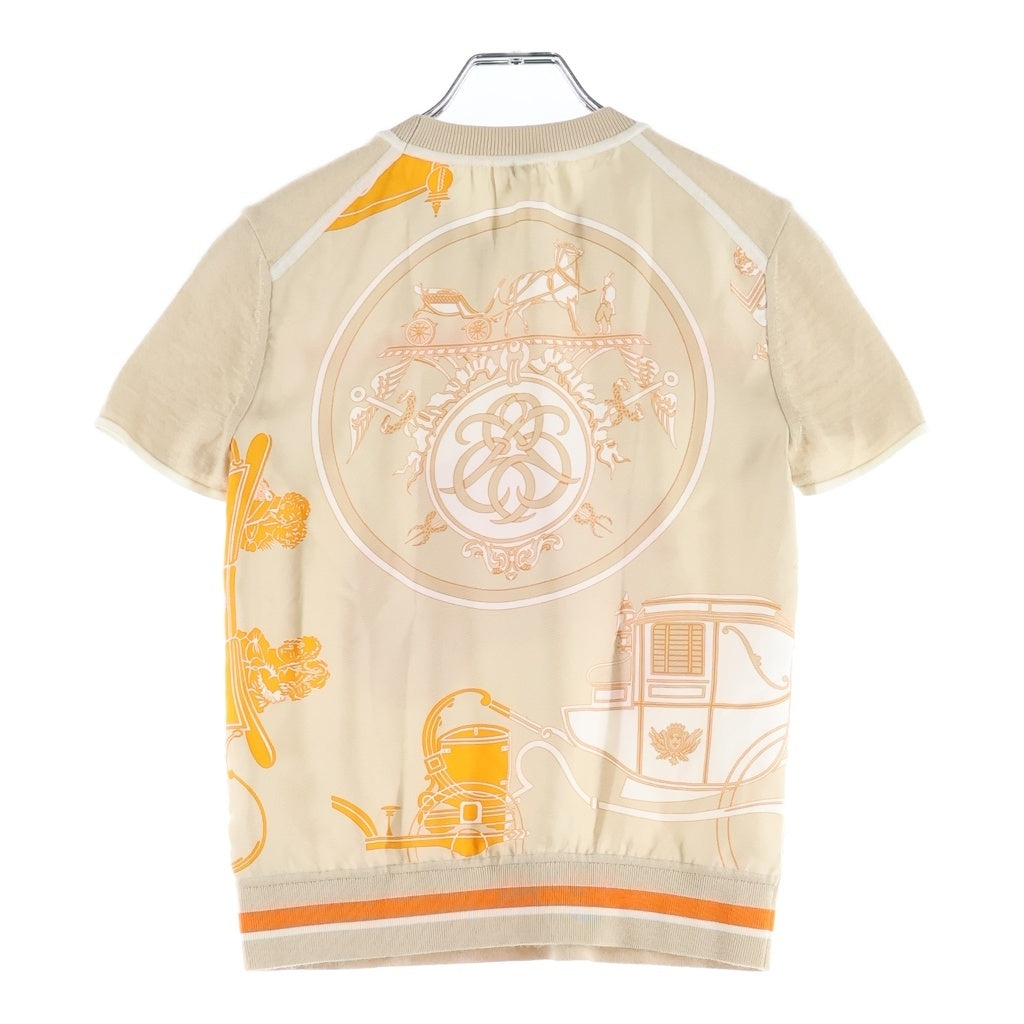 HERMES(エルメス) ツイルレーヌ ショートスリーブ Tシャツ カットソー オレンジ/ベージュ 3E2800D7 レディース