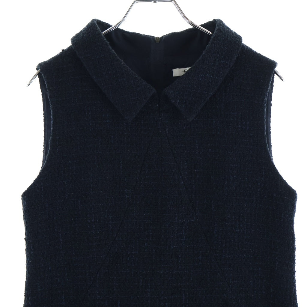 FOXEY(フォクシー) アメリ ノースリーブバックジップフレア ワンピース ネイビー ミッドナイト #38 43188-A000801KE レディース
