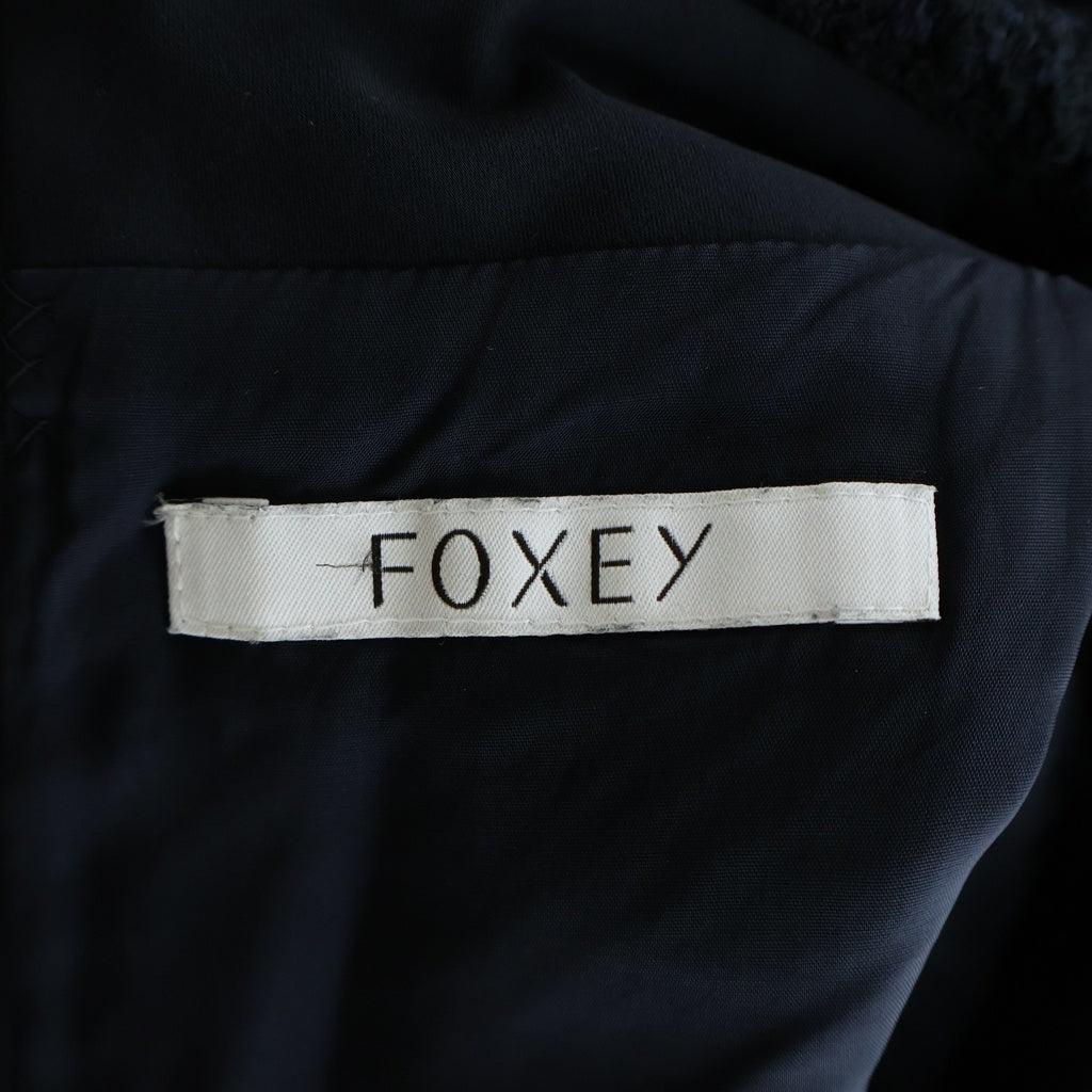 FOXEY(フォクシー) アメリ ノースリーブバックジップフレア ワンピース ネイビー ミッドナイト #38 43188-A000801KE レディース