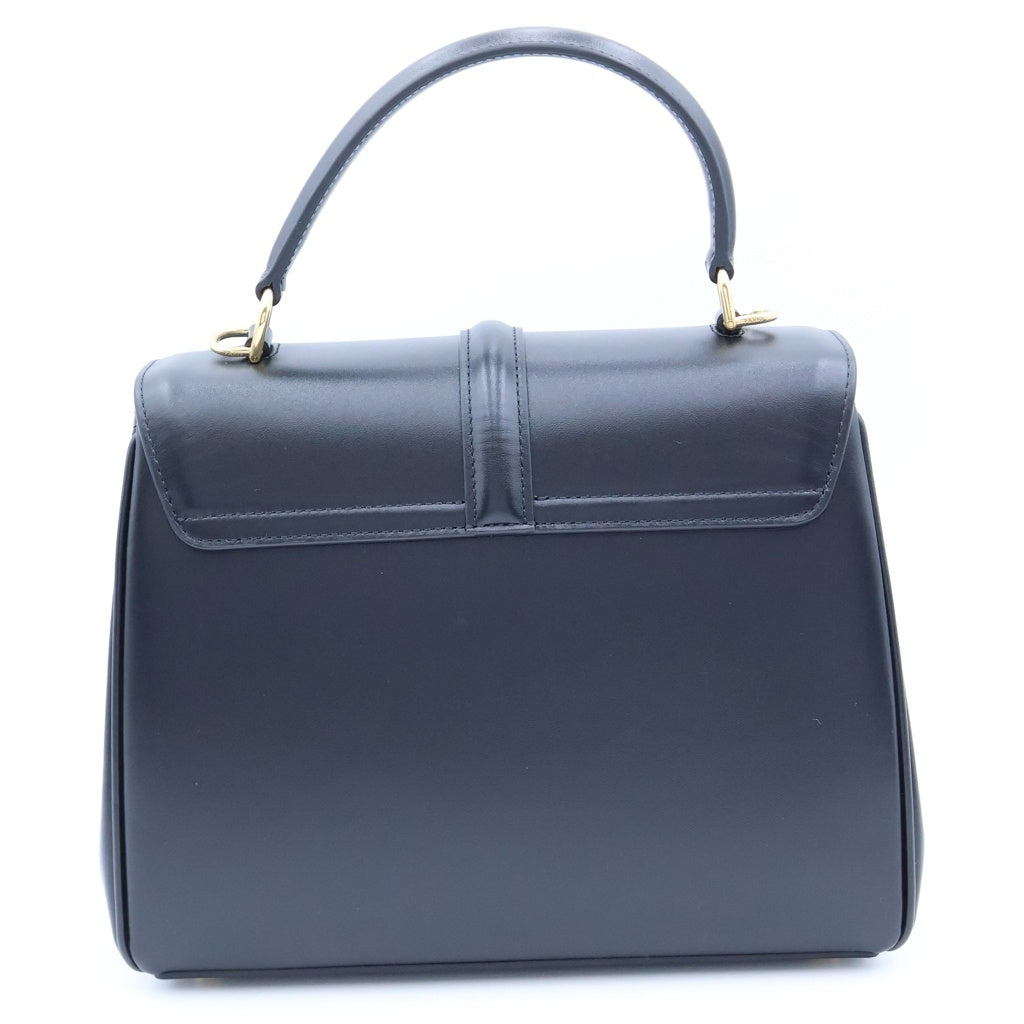 CELINE(セリーヌ) セーズ16 スモール レザー 2WAY ハンド ショルダーバッグ ゴールド金具 ブラック レディース