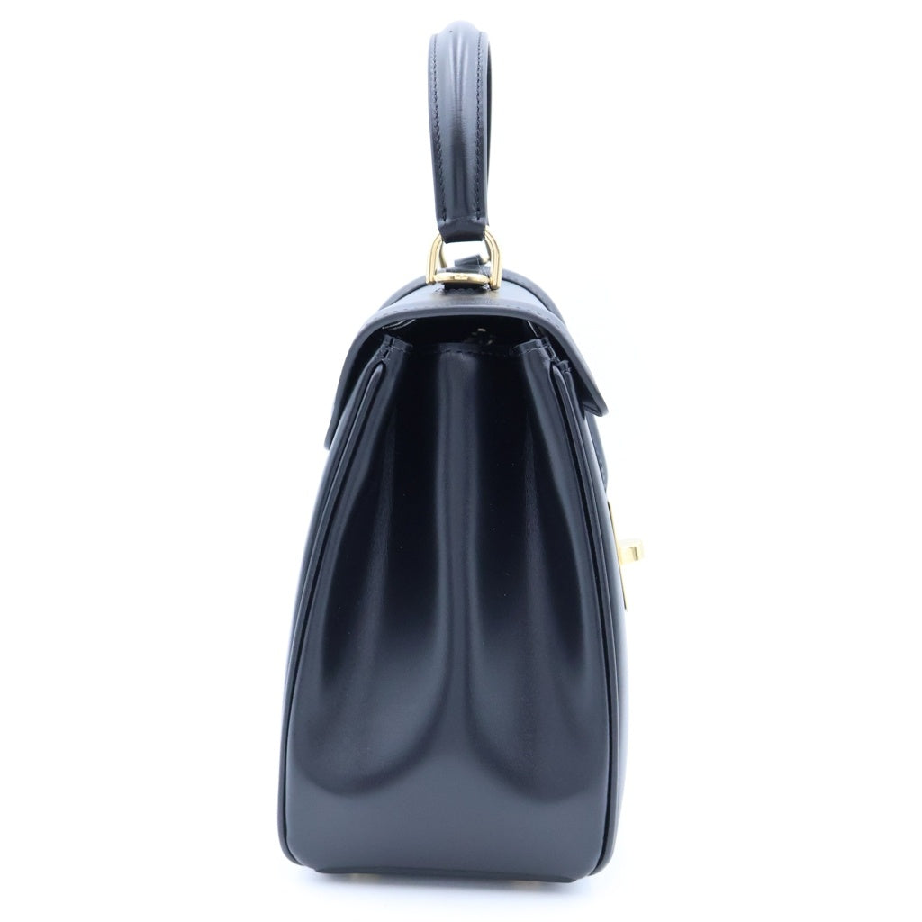 CELINE(セリーヌ) セーズ16 スモール レザー 2WAY ハンド ショルダーバッグ ゴールド金具 ブラック レディース