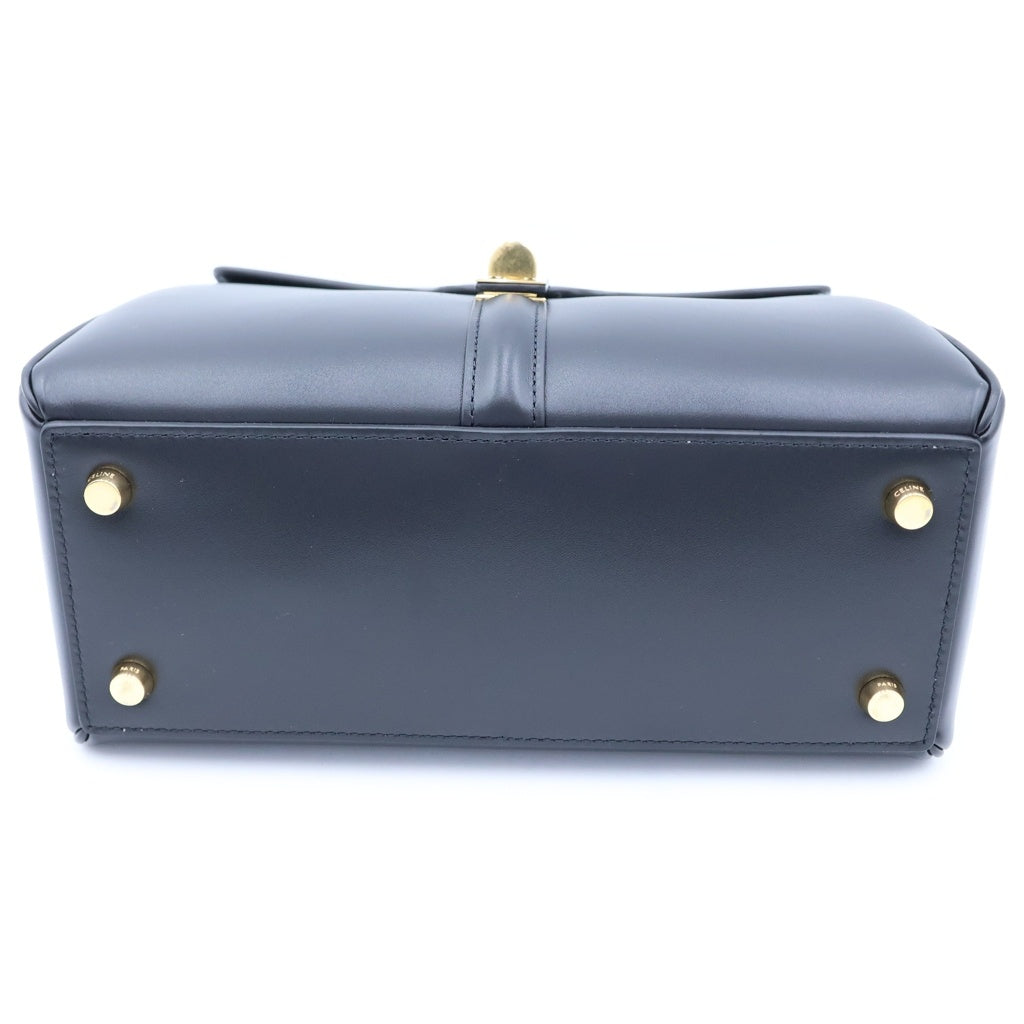 CELINE(セリーヌ) セーズ16 スモール レザー 2WAY ハンド ショルダーバッグ ゴールド金具 ブラック レディース