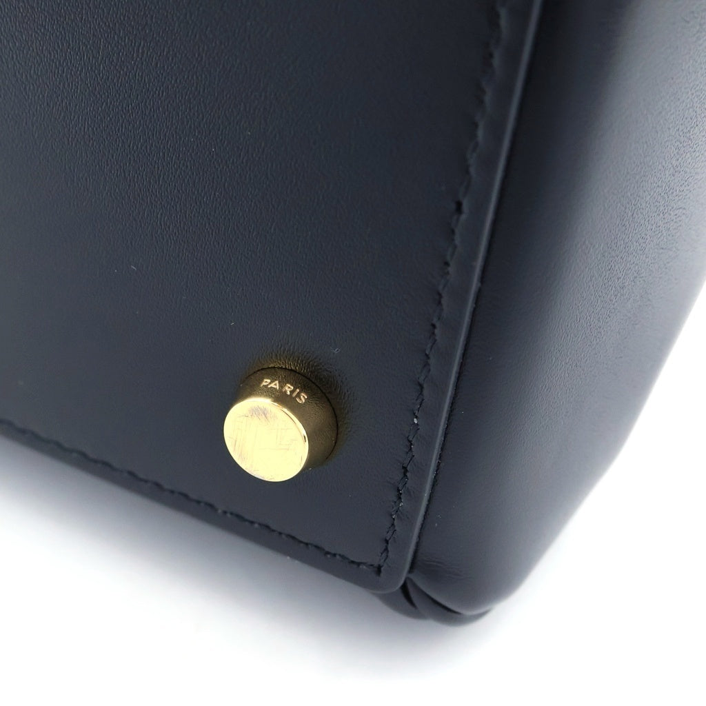 CELINE(セリーヌ) セーズ16 スモール レザー 2WAY ハンド ショルダーバッグ ゴールド金具 ブラック レディース