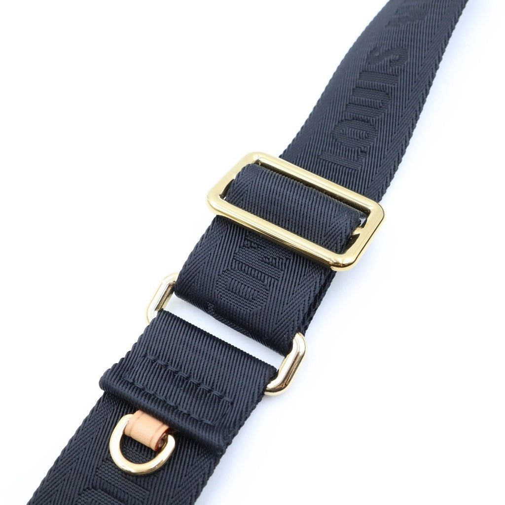 LOUIS VUITTON(ルイヴィトン) モノグラム ショルダーストラップ ポーチ ブラウン×ブラック J02487 ゴールド金具 レディース