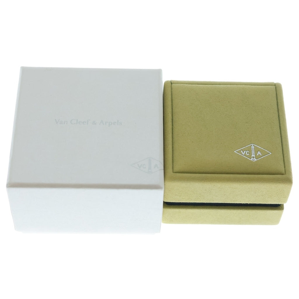 Van Cleef & Arpels(ヴァンクリーフアンドアーペル) ヴィンテージアルハンブラ カルセドニー ネックレス ペンダント チェーン ホワイトゴールド×ライトブルー Au750WG レディース