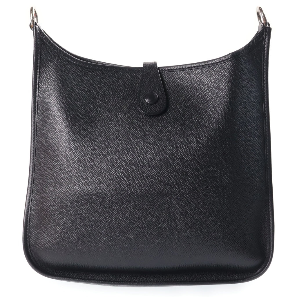 HERMES(エルメス) エブリン1 PM ショルダーバッグ ブラック エプソン レザー □H刻印 シルバー金具 レディース