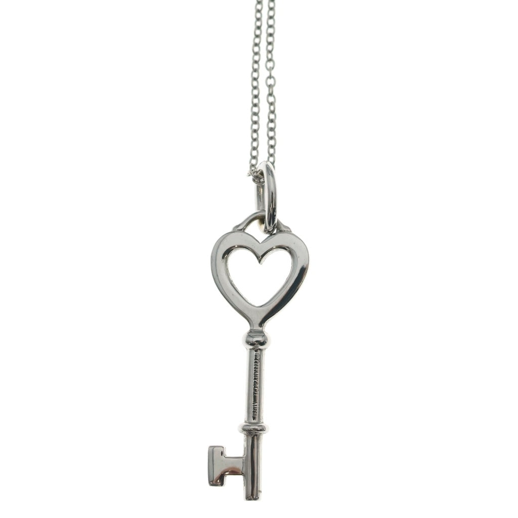 TIFFANY & Co.(ティファニー) ハートキー ダイヤ ネックレス ペンダント チェーン ホワイトゴールド 750WG レディース