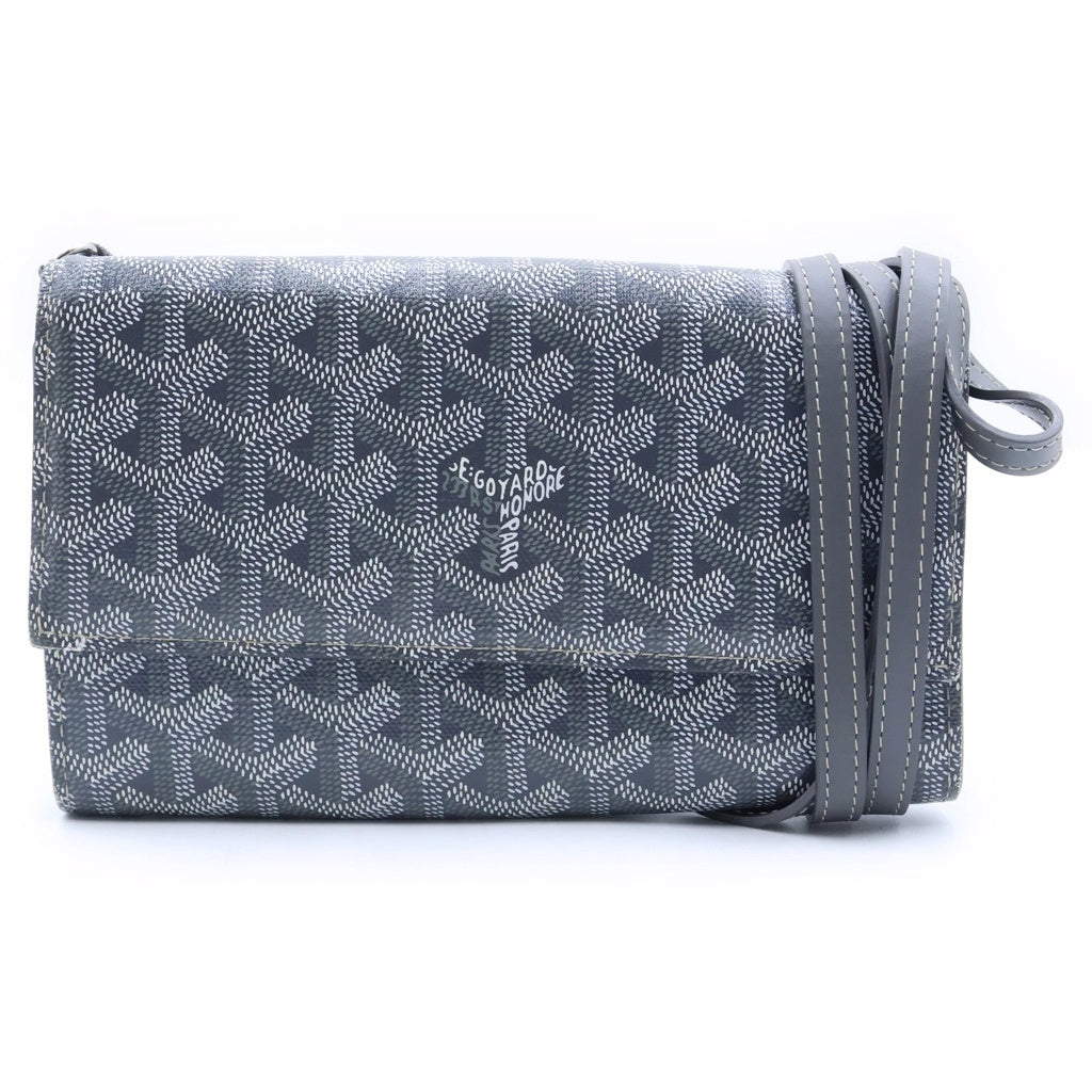 GOYARD(ゴヤール) ヴァレンヌポーチウォレット ショルダーバッグ グレー ゴヤールディンキャンバス×ヴォーゼルカーフスキン レディース