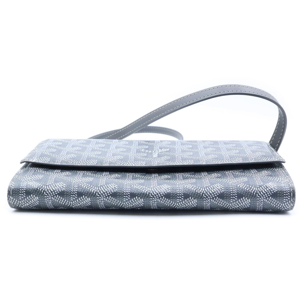 GOYARD(ゴヤール) ヴァレンヌポーチウォレット ショルダーバッグ グレー ゴヤールディンキャンバス×ヴォーゼルカーフスキン レディース