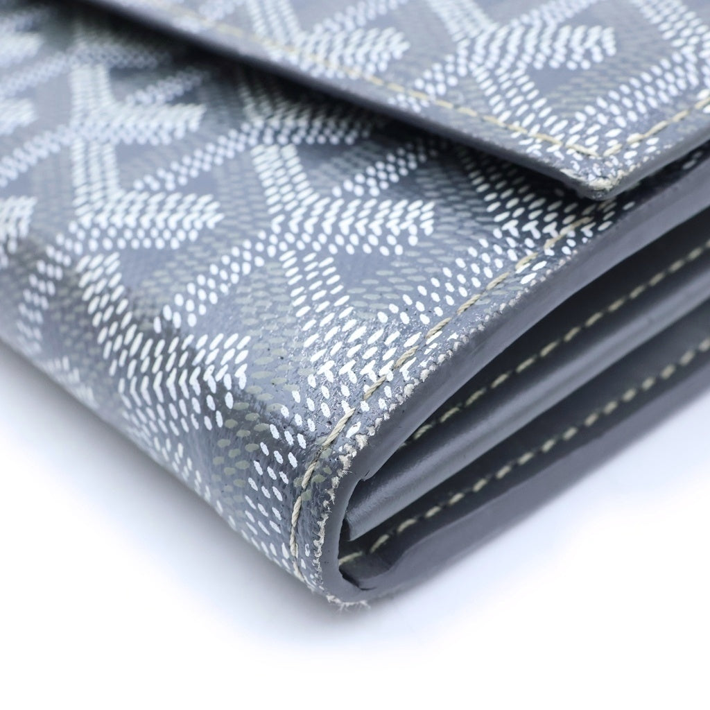 GOYARD(ゴヤール) ヴァレンヌポーチウォレット ショルダーバッグ グレー ゴヤールディンキャンバス×ヴォーゼルカーフスキン レディース