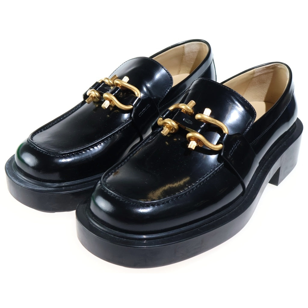 BOTTEGA VENETA(ボッテガヴェネタ) ムッシュ チャンキーソール レザー ビットローファー シューズ ブラック