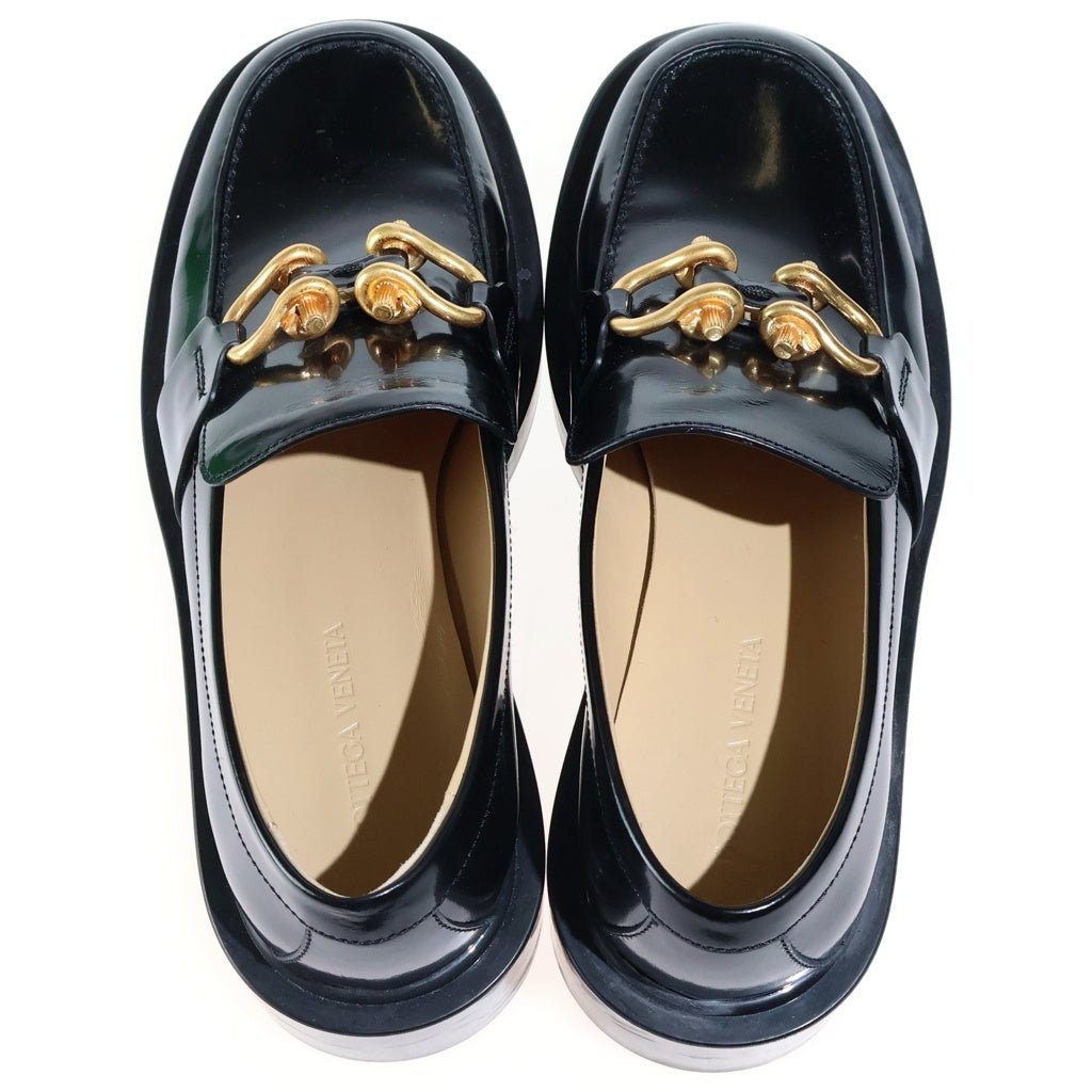 BOTTEGA VENETA(ボッテガヴェネタ) ムッシュ チャンキーソール レザー ビットローファー シューズ ブラック