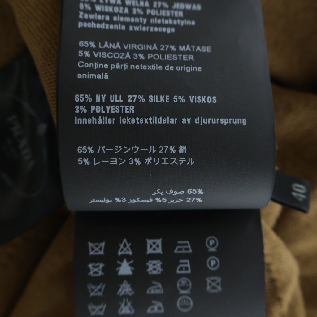 PRADA(プラダ) スパンコール リブニットカーディガン バージンウール ブラウン P25E70 S162 1MC7 レディース