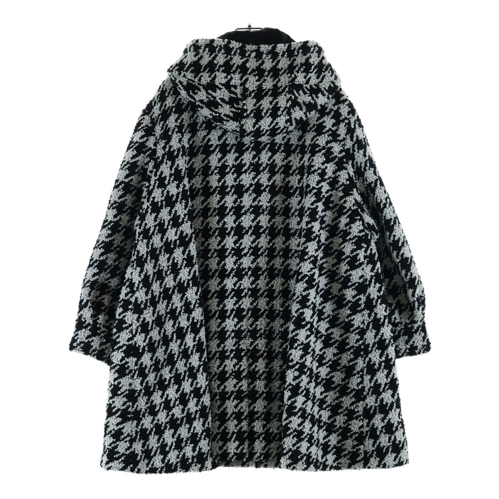 CHANEL(シャネル) 16AW Houndstooth Tweed Coat 千鳥格子柄 ツイードコート ジップアップ フード ブラック/ホワイト P54695V41111 レディース