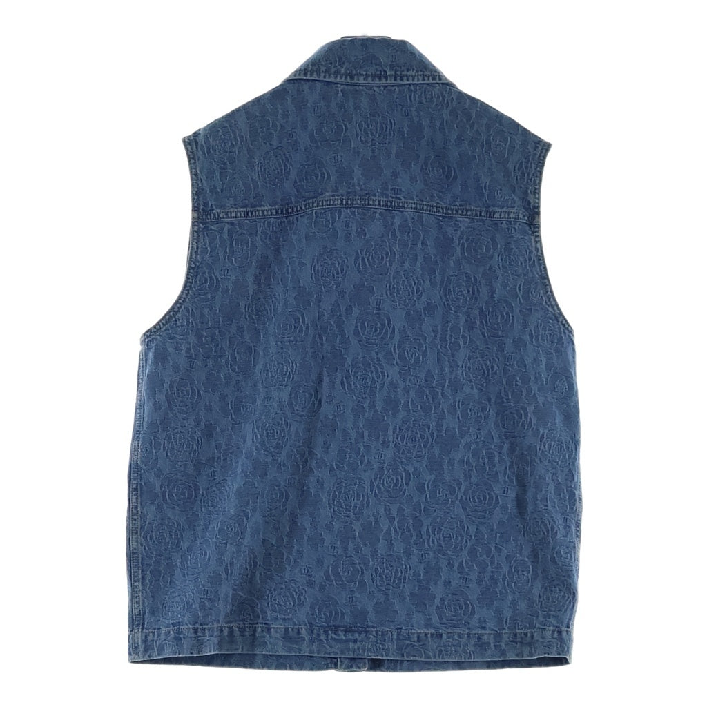 CHANEL(シャネル) 23SS Camellia Sleeveless Denim Shirt カメリア柄 ノースリーブデニムシャツ ベスト インディゴ P74492V66068 レディース