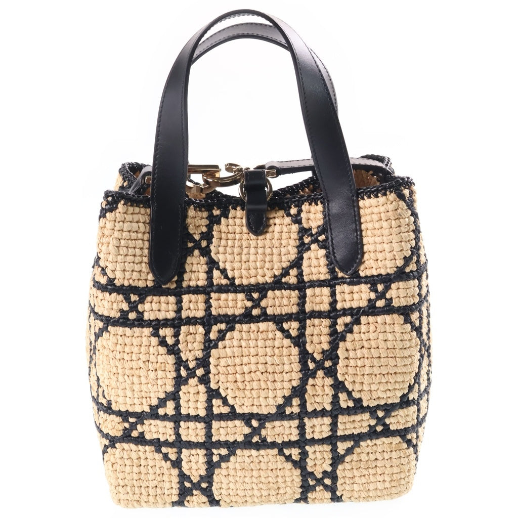 Christian Dior(クリスチャンディオール) マクロカナージュ バーティカル トートバッグ スモール ラフィア レザー M2870OQWM_M921 レディース