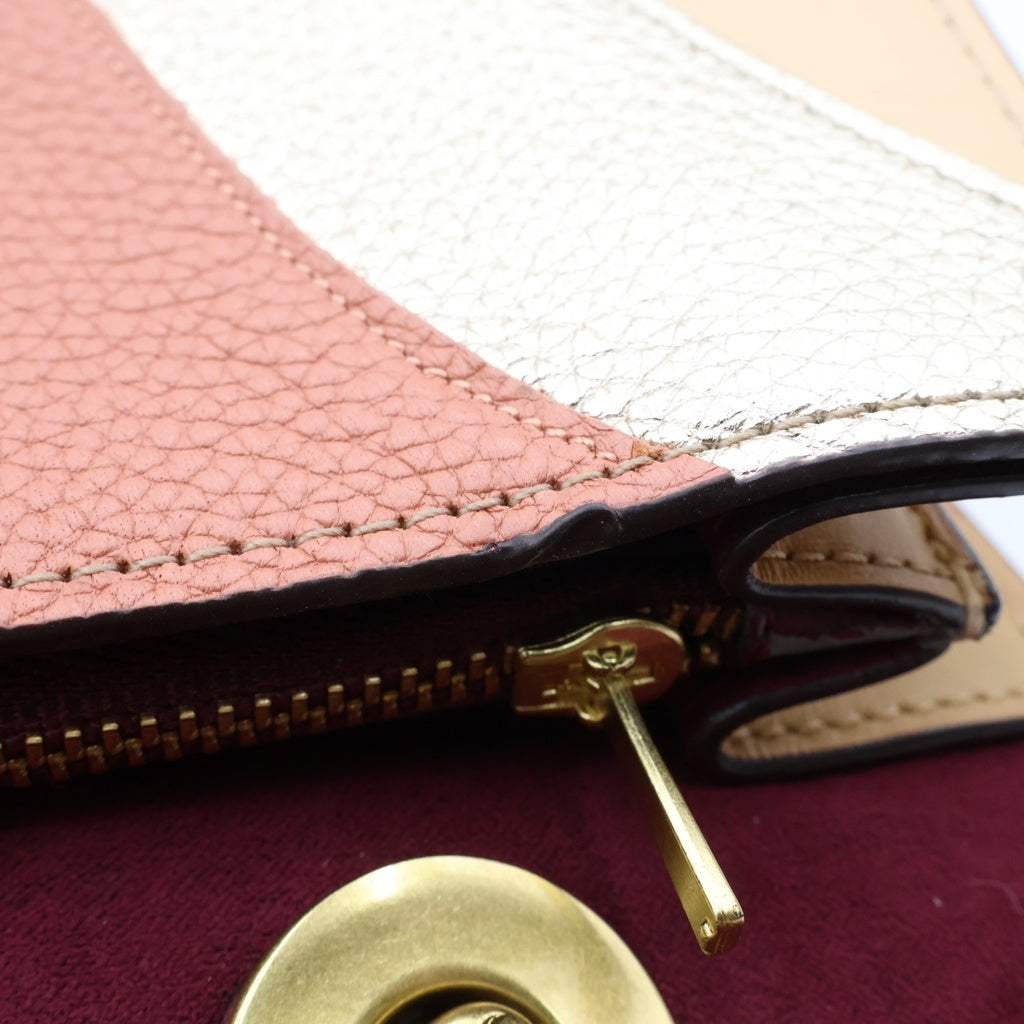 COACH(コーチ) シグネチャーキャンバス フラワー チェーンショルダーバッグ ピンク PVC 69526 ゴールド金具 レディース