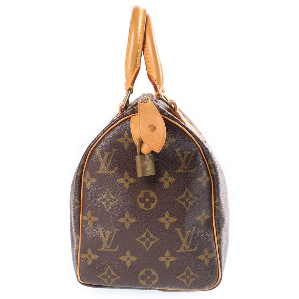 LOUIS VUITTON(ルイヴィトン) モノグラム スピーディ25 ハンドバッグ ミニボストンバッグ ブラウン レザー×PVC M41528 ゴールド金具 レディース