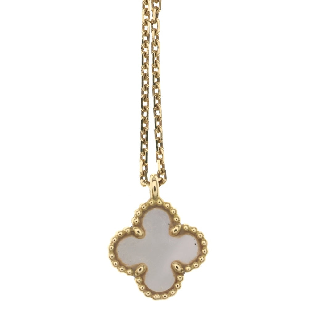 Van Cleef & Arpels(ヴァンクリーフアンドアーペル) スウィートアルハンブラ ネックレス ペンダント マザーオブパール K18イエローゴールド VCARF69100 レディース