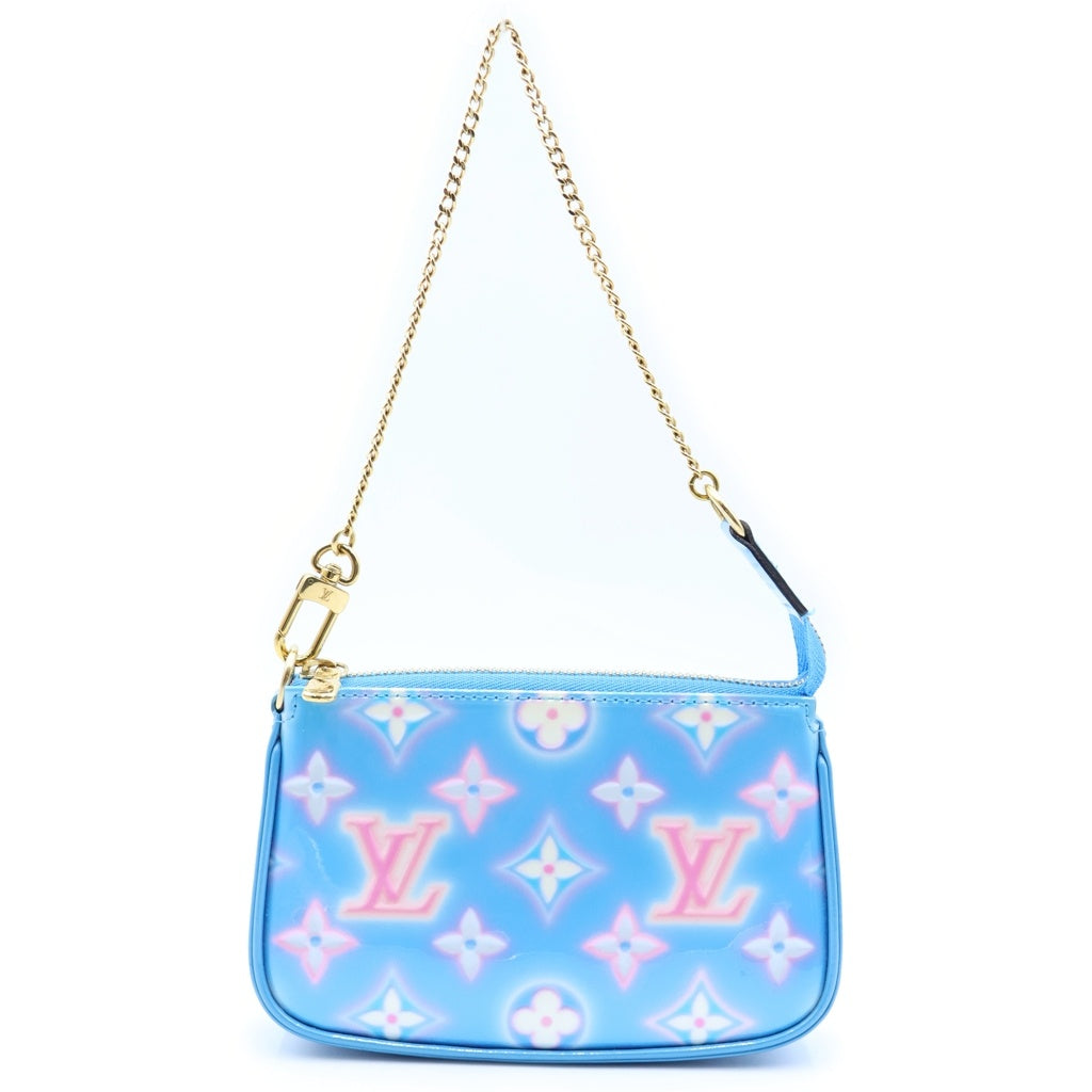 LOUIS VUITTON(ルイヴィトン) ヴェルニ アクセソワール ミニ バレンタイン限定 ショルダーポーチ チェーンショルダー ブルー パテント RFID M81156 レディース