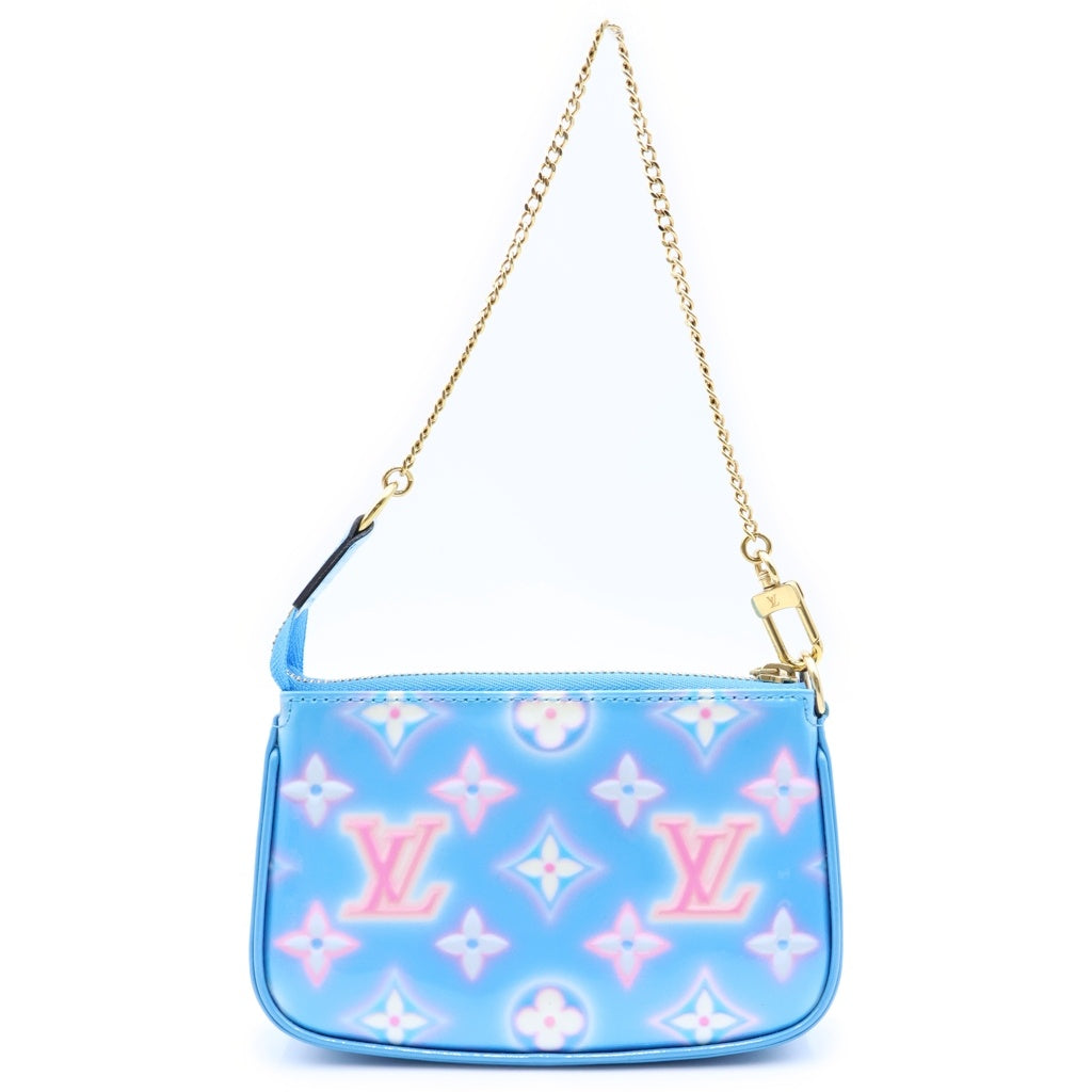 LOUIS VUITTON(ルイヴィトン) ヴェルニ アクセソワール ミニ バレンタイン限定 ショルダーポーチ チェーンショルダー ブルー パテント RFID M81156 レディース