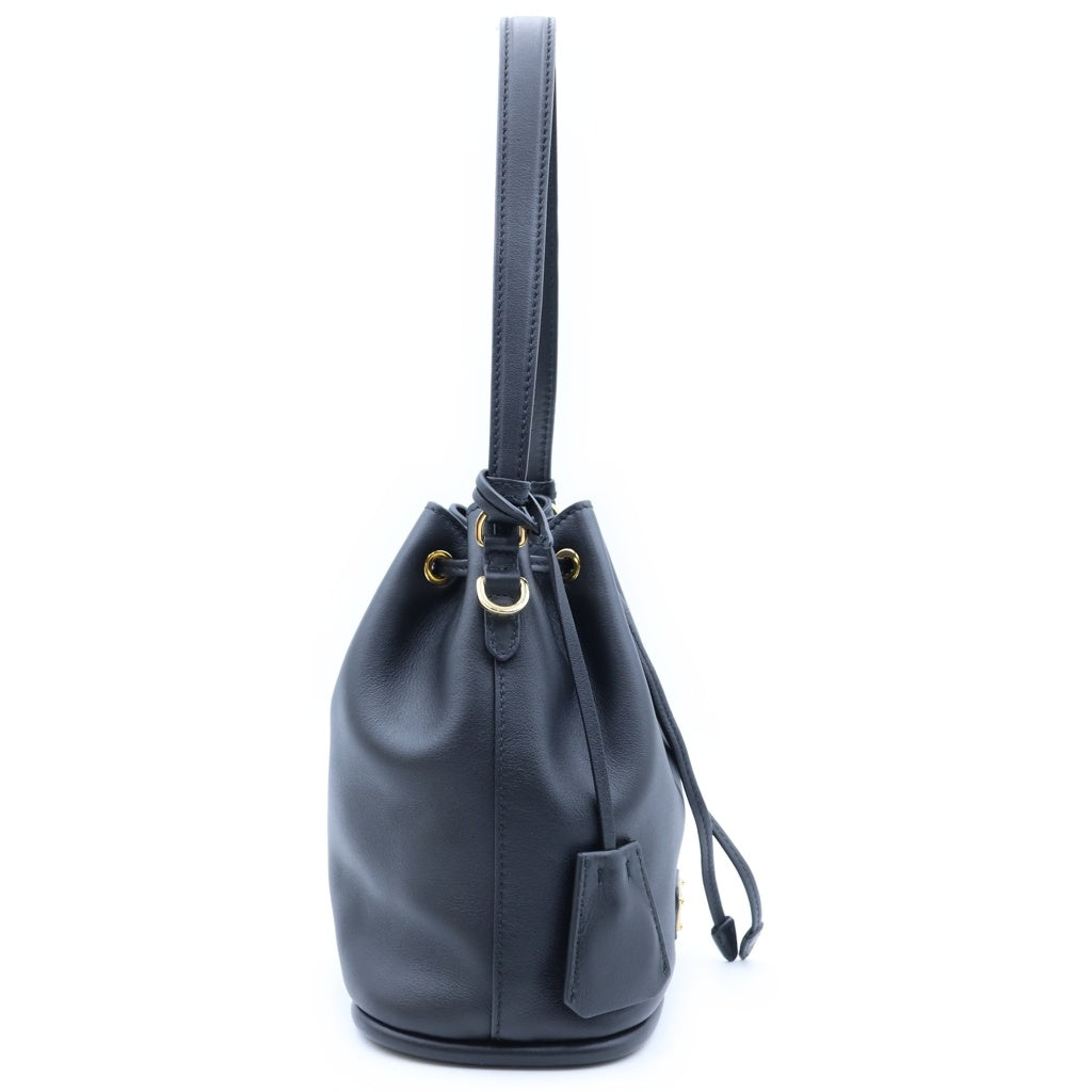 PRADA(プラダ) 2WAYショルダーバッグ ハンドバッグ ブラック レザー 1BE067 ゴールド金具 レディース