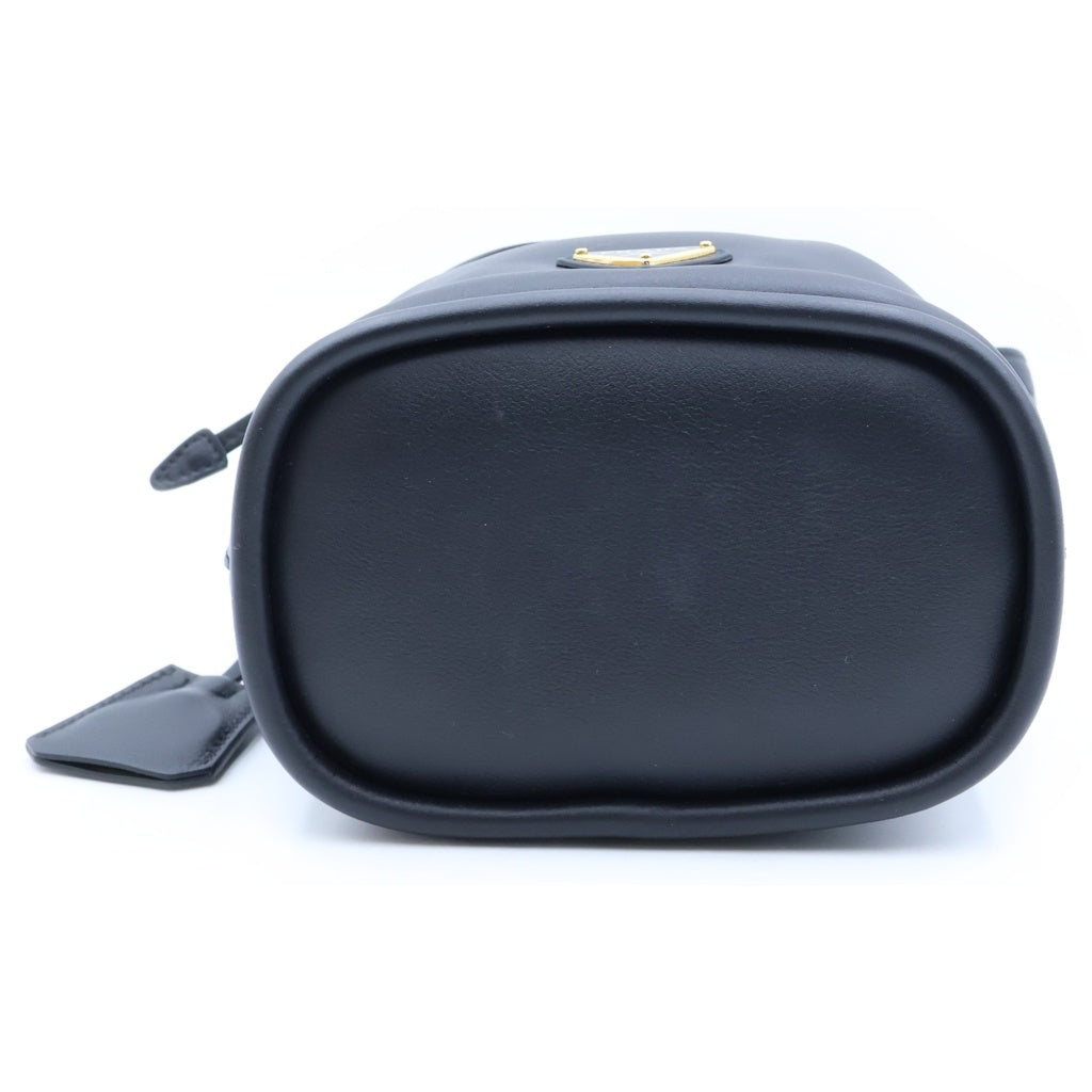 PRADA(プラダ) 2WAYショルダーバッグ ハンドバッグ ブラック レザー 1BE067 ゴールド金具 レディース