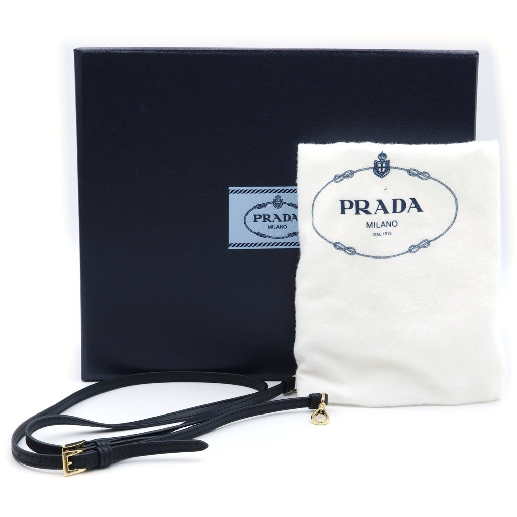 PRADA(プラダ) 2WAYショルダーバッグ ハンドバッグ ブラック レザー 1BE067 ゴールド金具 レディース