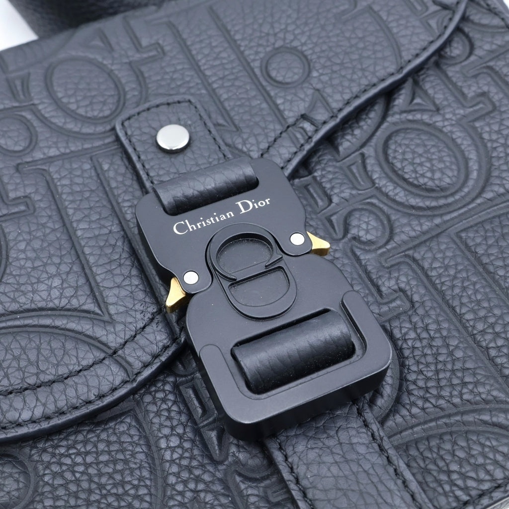DIOR(ディオール) サドル メッセンジャー ショルダーバッグ スモール グラビティ オブリーク レザー ブラック 1ADPO049LLG レディース