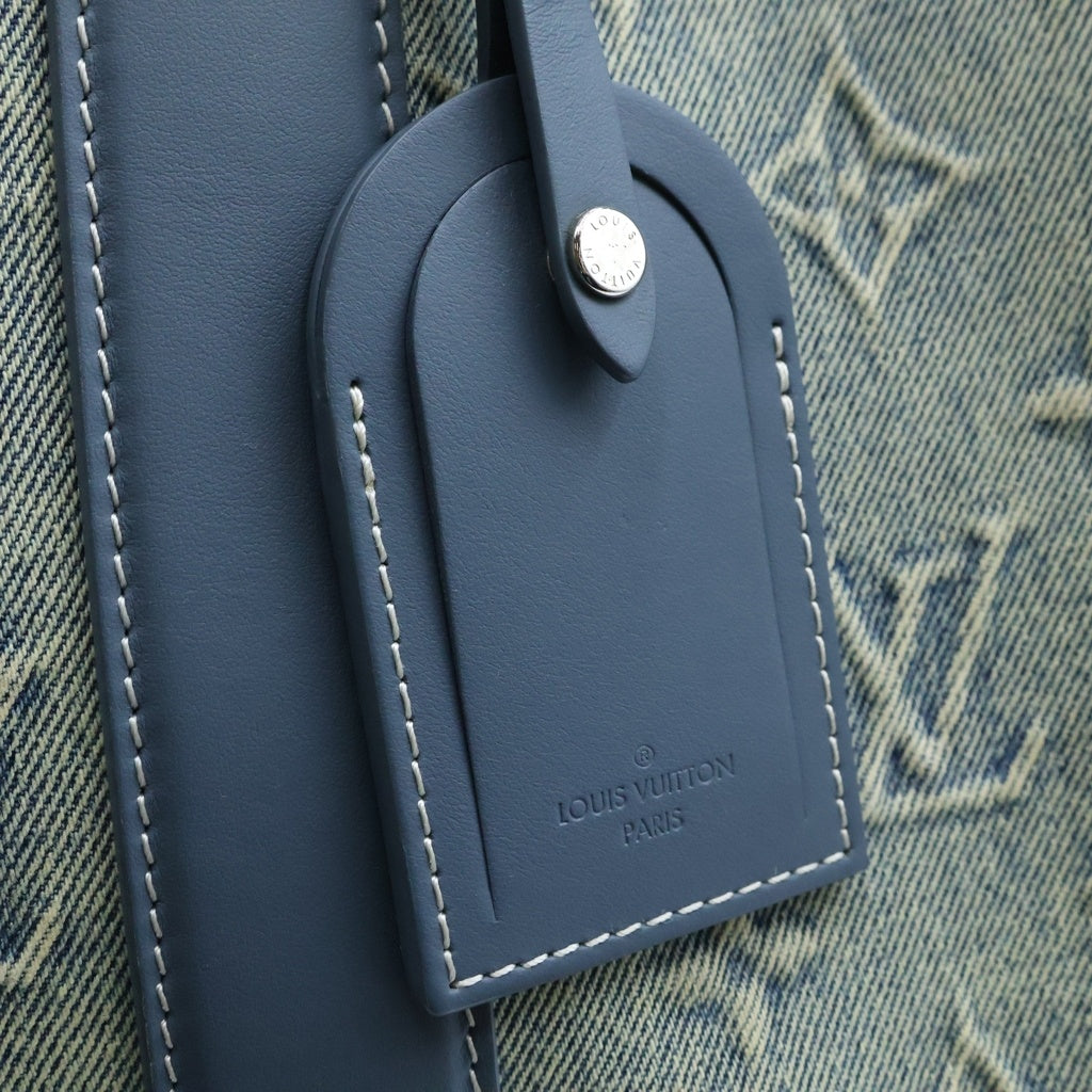 LOUIS VUITTON(ルイヴィトン) モノグラムウォッシュデニム ウィークエンド トートNM 2WAYハンドバッグ トートバッグ ショルダーバッグ インディゴブルー レザー×デニム M22537 シルバー金具 レディース