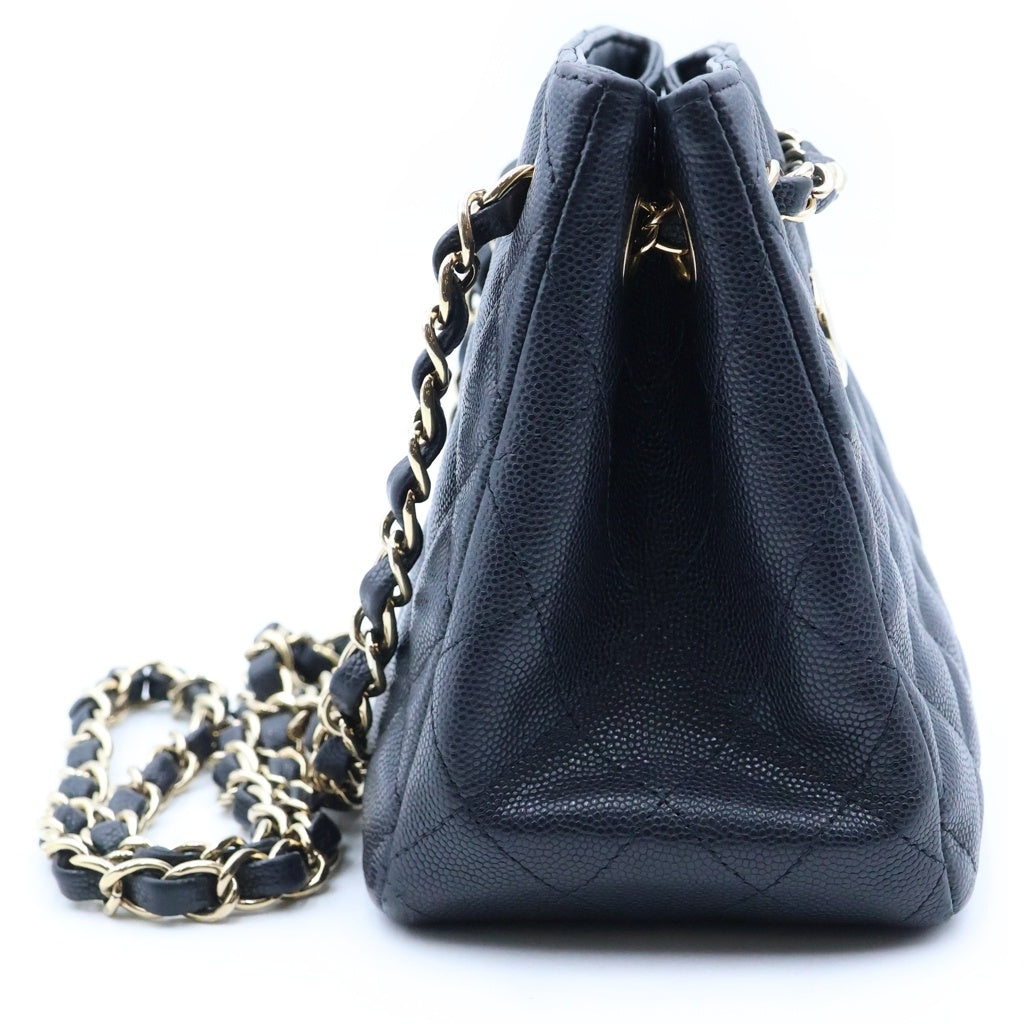 CHANEL(シャネル) マトラッセ ミニチェーン バケットバッグ ショルダーバッグ ブラック キャビアスキン AS3176 ゴールド金具 レディース