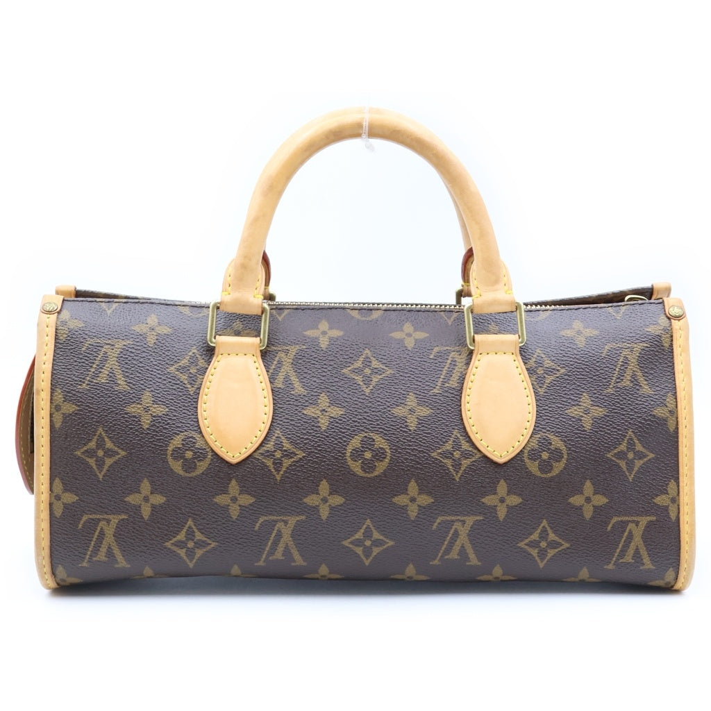 LOUIS VUITTON(ルイヴィトン) モノグラム ポパンクール ハンドバッグ ブラウン レザー×PVC M40009 ゴールド金具 レディース
