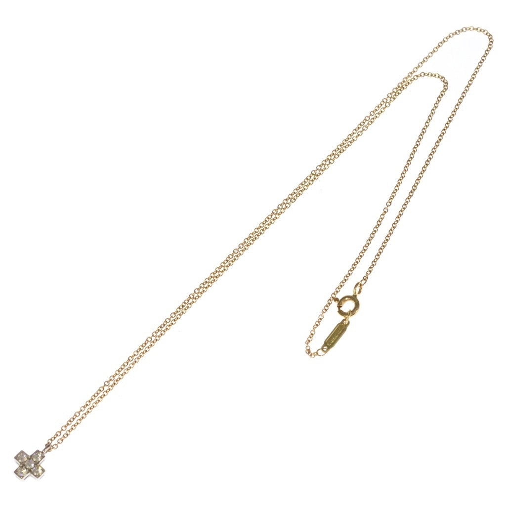 TIFFANY & Co.(ティファニー) クルシフォーム クロス ダイヤモンド ネックレス K18 PT950 ゴールド レディース