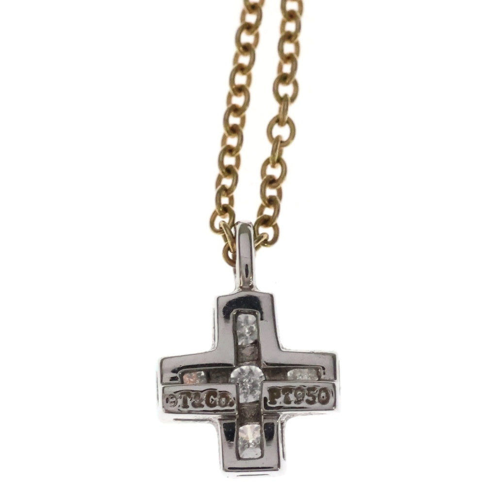 TIFFANY & Co.(ティファニー) クルシフォーム クロス ダイヤモンド ネックレス K18 PT950 ゴールド レディース