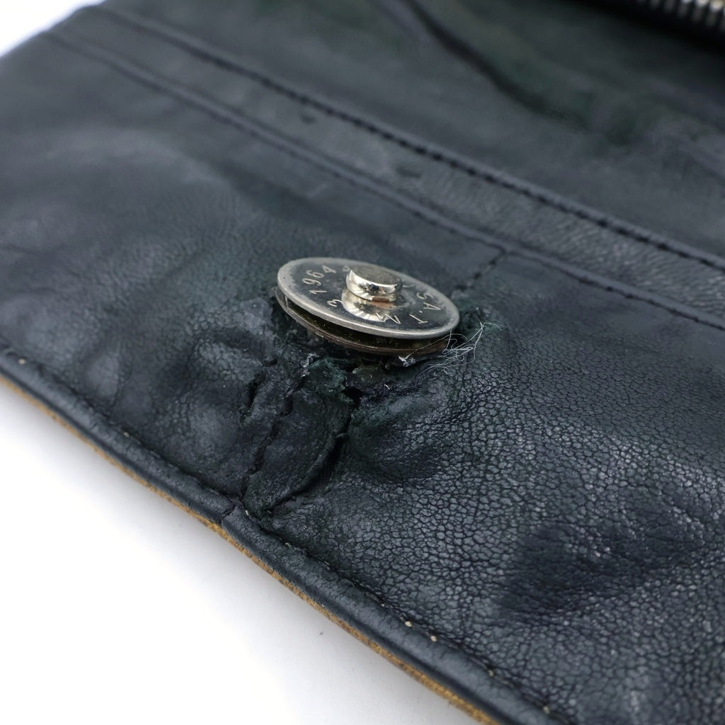 CHROME HEARTS(クロムハーツ) JUDY CROSS BALL ジュディ クロス ボール ボタン レザーウォレット 長財布 ブラウン