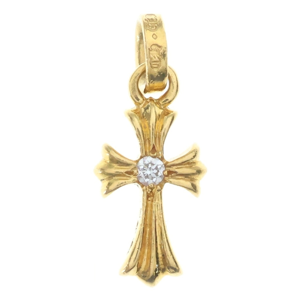 CHROME HEARTS(クロムハーツ) 22K CRS BBYFAT DIA ベイビーファットクロス 両面1ダイヤ ペンダントトップ ゴールド BCA034