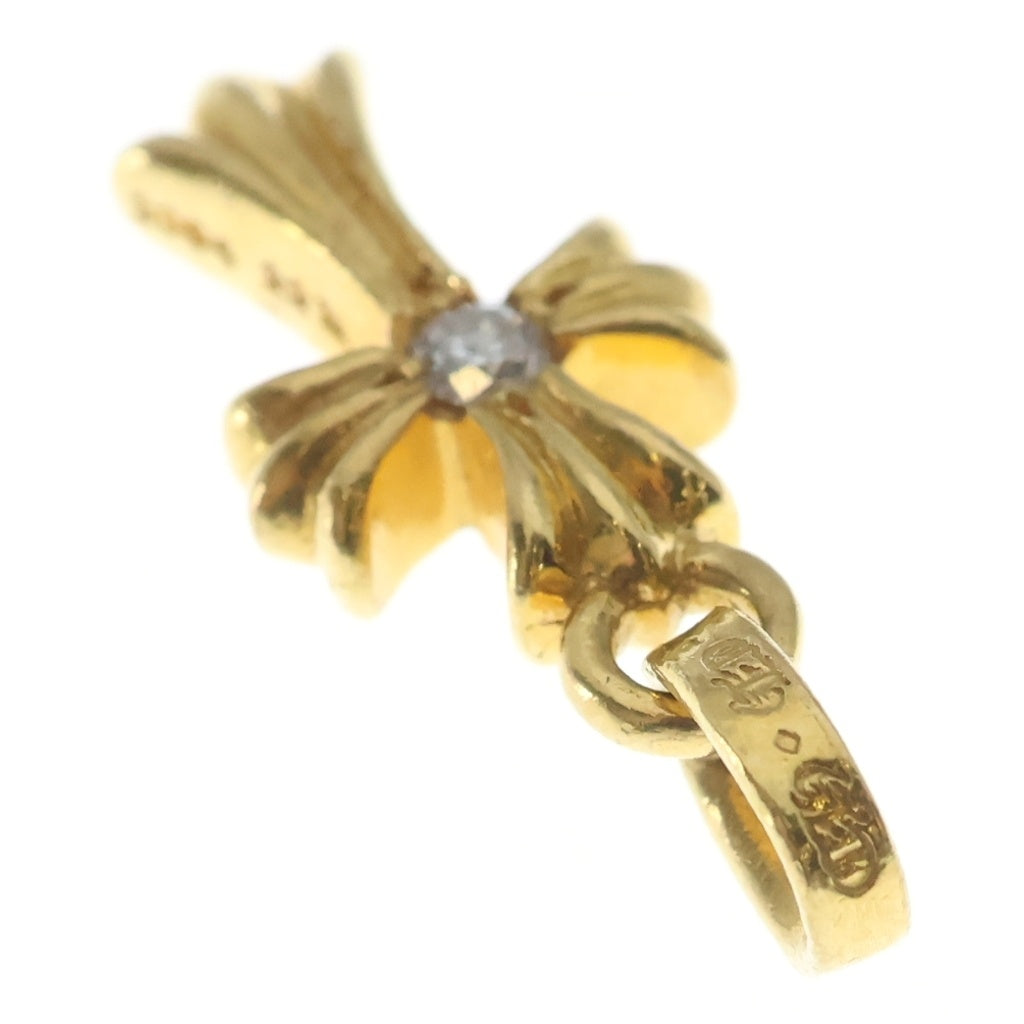 CHROME HEARTS(クロムハーツ) 22K CRS BBYFAT DIA ベイビーファットクロス 両面1ダイヤ ペンダントトップ ゴールド BCA034